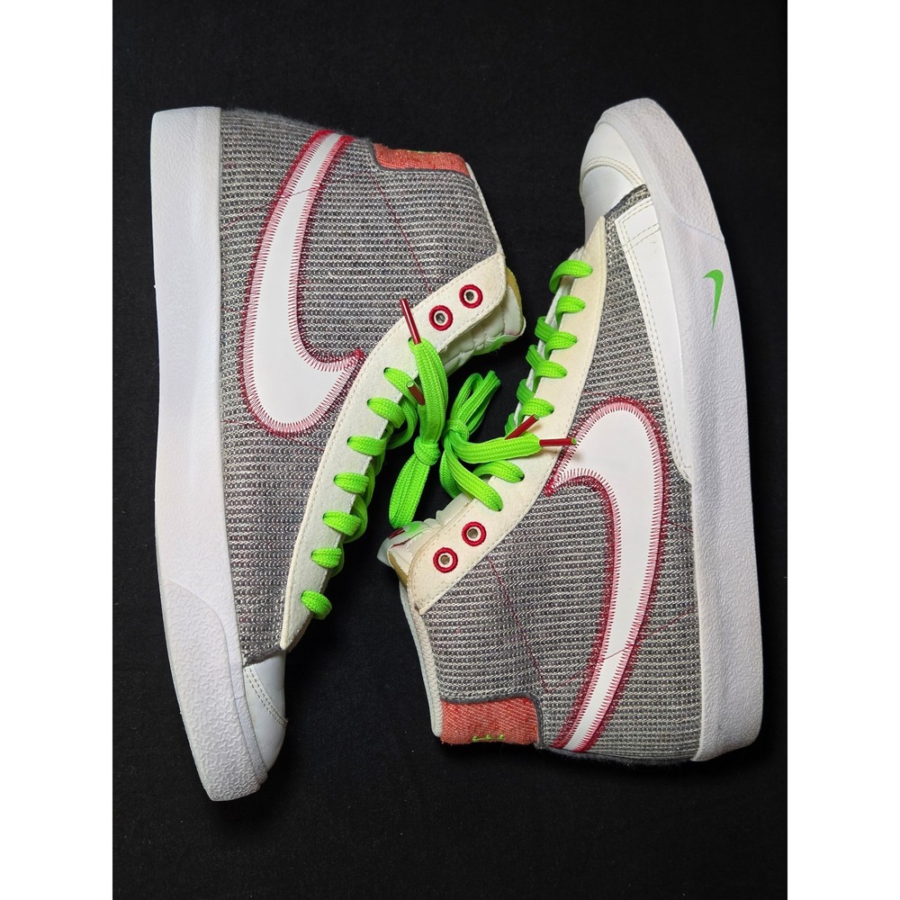 Nike Blazer Recycle Mid 77 SE Light Smoke Grey Volt Green SZ 10.5 Men DJ0341001